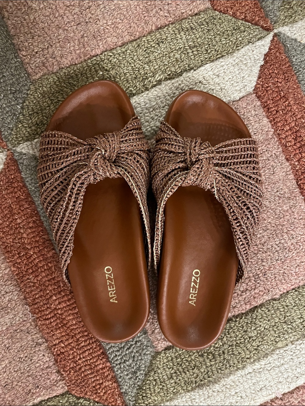 Women's Braided Knot Slide Sandals - Brown